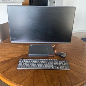 Selling a all in one desktop Lenovo computer, wireless keyboard and mouse.